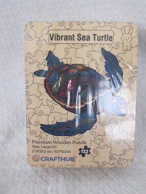 CraftHub Vibrant Sea Turtle Premium Wooden Puzzle